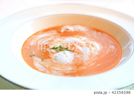 美味しい伊勢海老クリームスープの写真素材