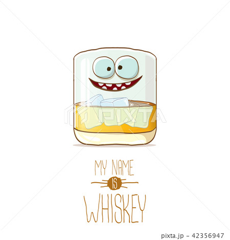 vector funny whiskey glass character isolated on white background. My name is whiskey vector concept vector funny whiskey glass character isolated on white background. My name is whiskey vector concept 42356947