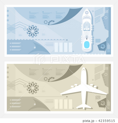 Airport and Seaport Banner, Cruise Ship at Sea, Pl 42359515