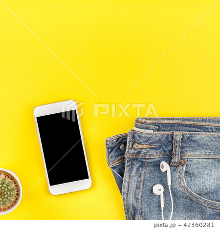 Overhead view of woman casual outfit 42360281