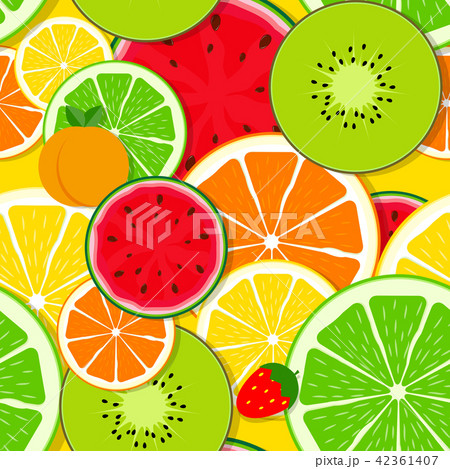 Mixed fruit Seamless Pattern background Vector Illustration 42361407