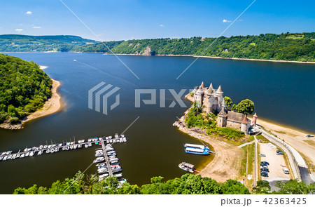 The Chateau de Val, a medieval castle on a bank of the Dordogne in France 42363425