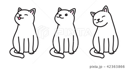 Cat Vector Calico Kitten Icon Character Cartoonのイラスト素材