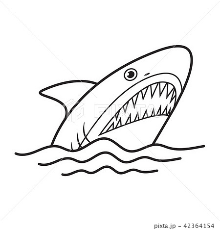 Shark with open mouth and sharp teeth 42364154