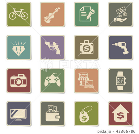 pawn shop icon set 42366786
