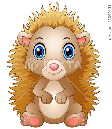 illustration of Cute baby hedgehog sitting 42369151