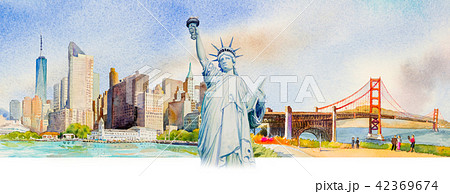 Famous landmarks in USA. 42369674
