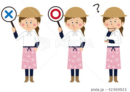 ポップな農家の女性が のイラスト素材