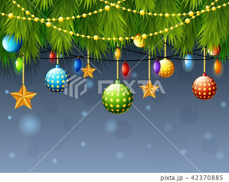 Christmas decoration with fir tree branch, color 42370885