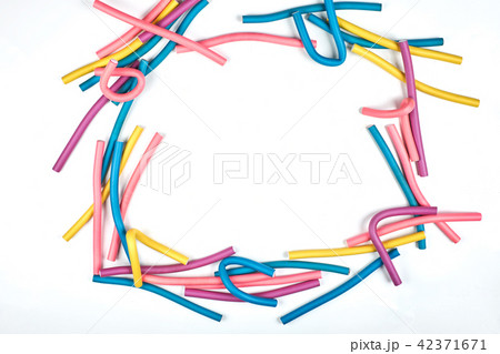 Color hair curlers on a white background with copy space Color hair curlers on a white background with copy space 42371671