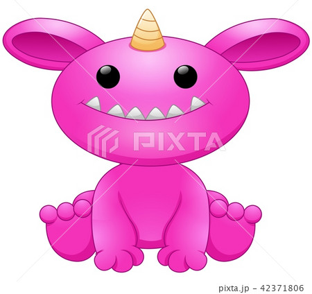 Cute pink monster cartoon 42371806