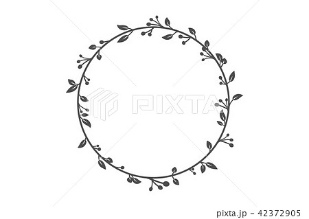 Vector Round Frame With Branch Of Ivyのイラスト素材