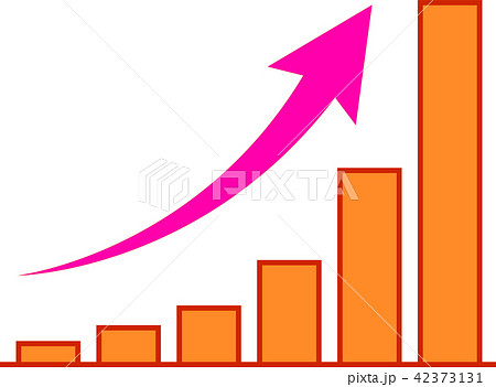 矢印 グラフ 増加 カラフルのイラスト素材