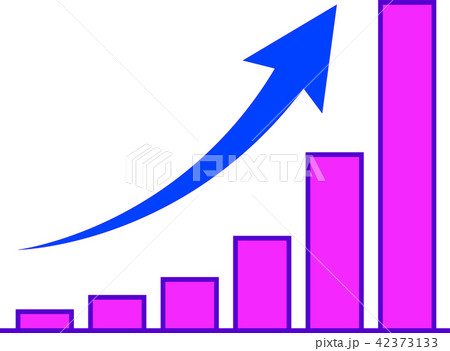 矢印 グラフ 増加 カラフルのイラスト素材