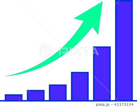 矢印 グラフ 増加 カラフルのイラスト素材