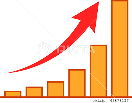 矢印 グラフ 増加 カラフルのイラスト素材