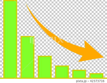 グラフ 矢印 減少 イラスト カラフル グラフ 矢印 減少 イラスト カラフル 42373716