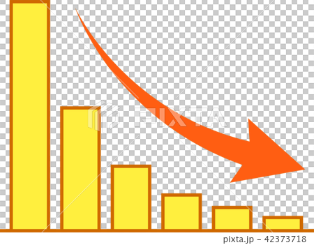 Graph Arrow Decrease Illustration Colorful - Stock Illustration ...