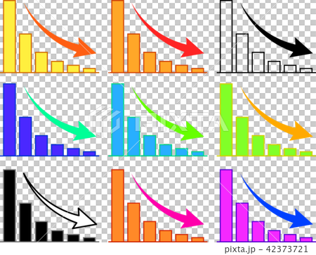 Graph Arrow Decrease Illustration Colorful - Stock Illustration ...