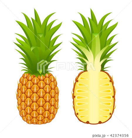 Pineapple and half on white 42374356