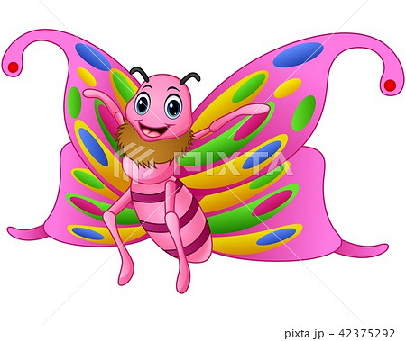Vector illustration of Cute butterfly cartoon - Stock Illustration  [42375292] - PIXTA