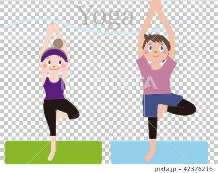 ヨガ16（ヨガをする男女） 42376216
