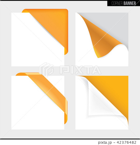 Yellow color corner banner, vector illustration 42376482
