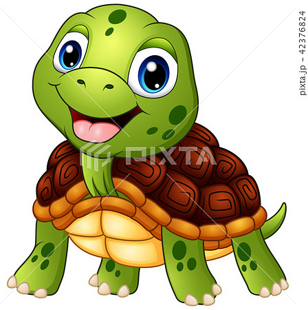 Cute turtle cartoon smiling 42376824
