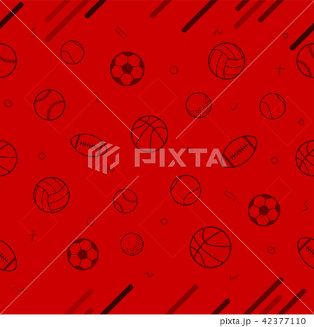 Sport theme seamless pattern background - Stock Illustration [42377110] -  PIXTA