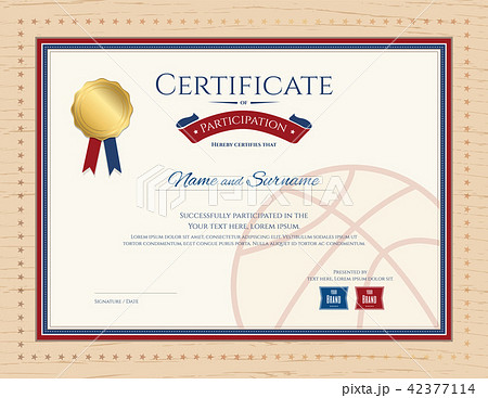 Certificate template in basketball sport theme 42377114