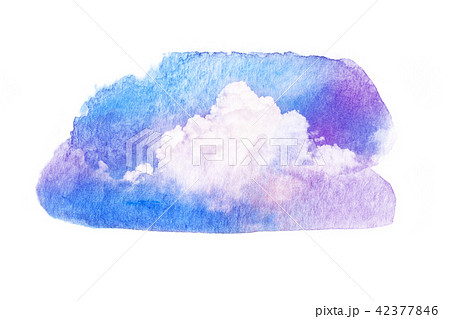 Watercolor illustration of sky with cloud. 42377846