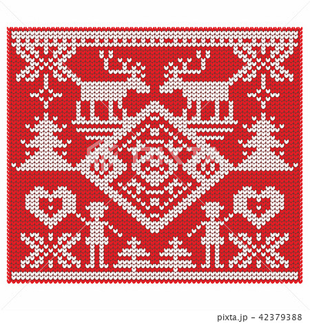 Knitting. Christmas vector. Deers and snow. Knitting. Christmas vector. Deers and snow. 42379388