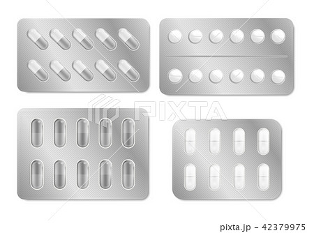 Realistic Detailed 3d Packaging for Drugs Set. Vector 42379975