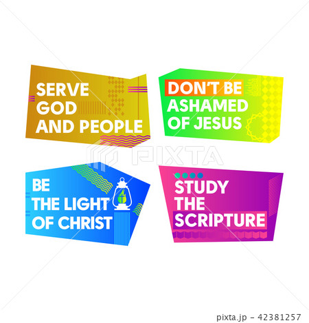 A set of bright colored Christian banners 42381257