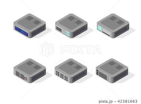 Computer Set Of Cloud Storageのイラスト素材