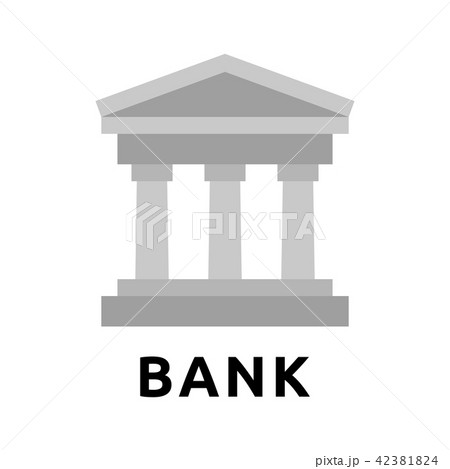 銀行 文字あり のイラスト素材