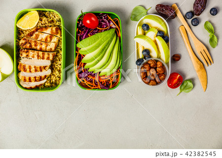 Healthy lunch in boxes 42382545