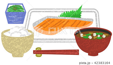 朝食 手描き風のイラスト素材