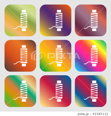 Thread Icon sign. Nine buttons with bright gradien 42385112