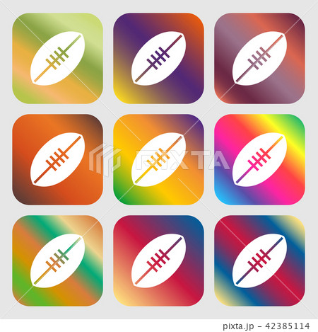 American Football icon . Nine buttons with bright American Football icon . Nine buttons with bright 42385114