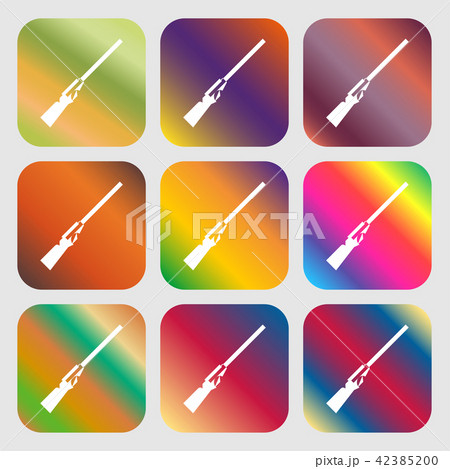 Shotgun icon . Nine buttons with bright gradients 42385200