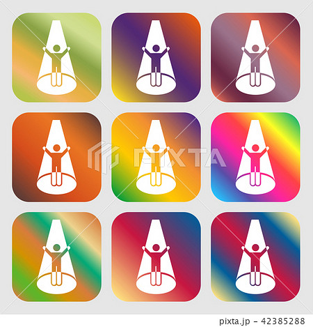 Spotlight icon . Nine buttons with bright gradient Spotlight icon . Nine buttons with bright gradient 42385288