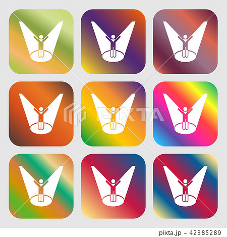 Spotlight icon . Nine buttons with bright gradient Spotlight icon . Nine buttons with bright gradient 42385289