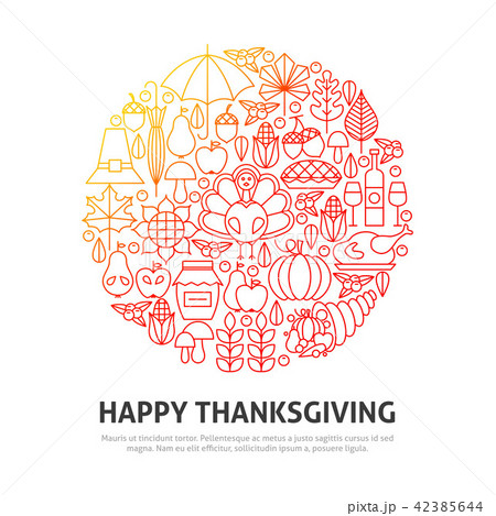 Happy Thanksgiving Circle Concept Happy Thanksgiving Circle Concept 42385644