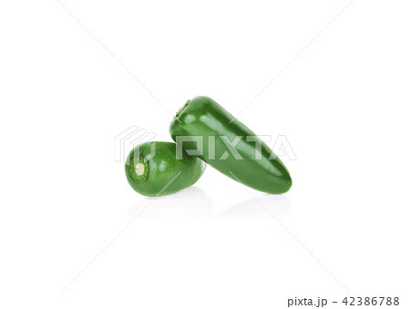 Green pepper on white background . Green pepper on white background . 42386788