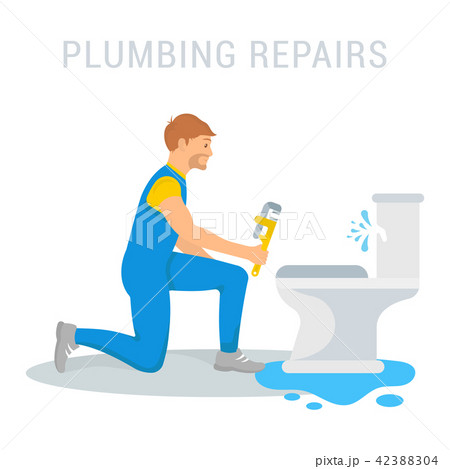 Vector Illustration of Plumbing Repairs. 42388304