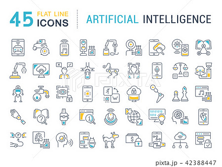 Set Vector Line Icons of Artificial Intelligence. Set Vector Line Icons of Artificial Intelligence. 42388447
