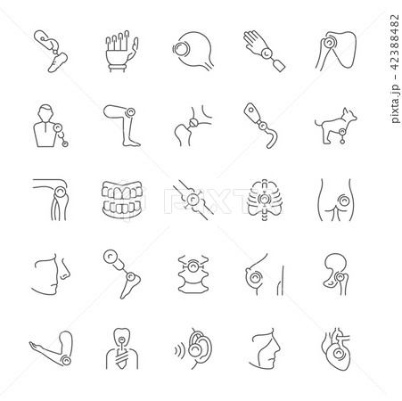 Set of Simple Icons of Prosthetics. 42388482