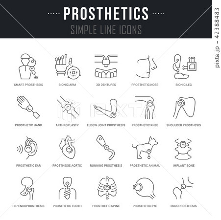 Set Vector Line Icons of Prosthetics. Set Vector Line Icons of Prosthetics. 42388483