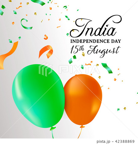 India Independence Day balloon celebration card 42388869